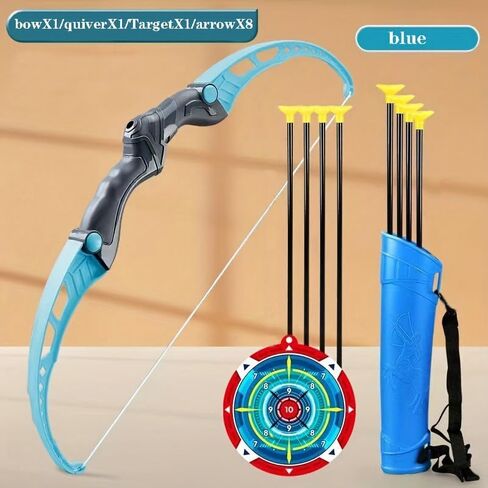 Kids Bow and Arrow Set Age 4-6 | Outdoor Toy with 8 Safety Arrows|Blue Orange Archery Gift for Boys Girls Birthday Party (Orange) in Saudi Arabia