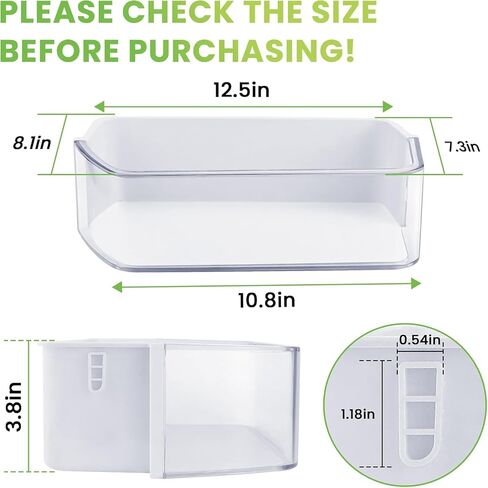Upgraded DA97-12657A (not DA97-12650A) Refrigerator Door Shelf (LEFT) for Samsung Refrigerator Parts RF260BEAESR RF261BEAESR RF261BEAESP Replaces AP5621270 DA63-06867 With Cleaning Cloth in Saudi Arabia