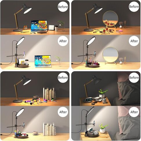 Zoom Lighting for Computer, Adjustable Desk Lighting for Video Callst,55W Dimmable Full Screen Ring Light,with Rotating Storage Box,Pen Holder Stand,Phone Holder and Controller (Black, 10.5) in Saudi Arabia