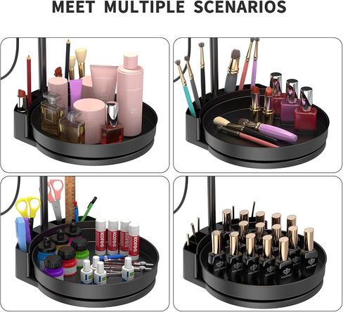 Zoom Lighting for Computer, Adjustable Desk Lighting for Video Callst,55W Dimmable Full Screen Ring Light,with Rotating Storage Box,Pen Holder Stand,Phone Holder and Controller (Black, 10.5) in Saudi Arabia