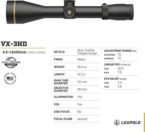 منظار البندقية ليبولد VX-3HD 4.5-14x50 ملم in Saudi Arabia