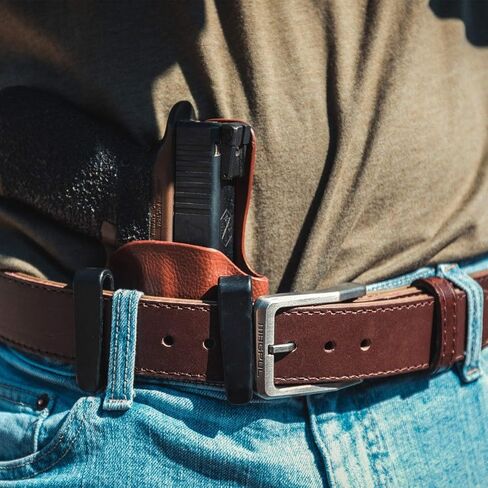 حزام مسدس Magpul Tejas "El Original" 1.5 بوصة جلد مخفي يحمل CCW Bullhide وحزام مسدس بوليمر مقوى in Kuwait