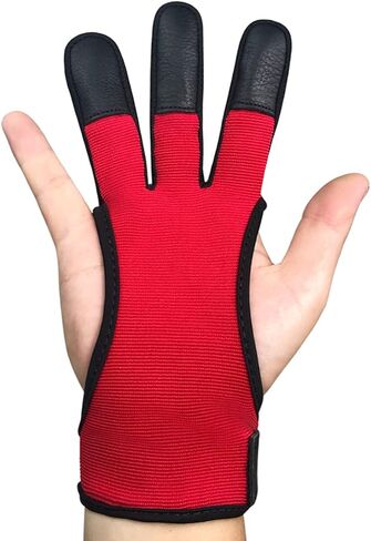 Handmade Three Finger Protector for Youth Adult Beginner Shooting Hunting Leather Archery Gloves in Kuwait