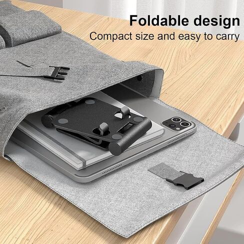 Adjustable Cell Phone Stand, Aluminum Foldable Anti-Slip Desktop Holder Fit for Phone 16 15 14 13 12 Pro Xs Xs Max Xr X 8, All Phones, Black in Saudi Arabia