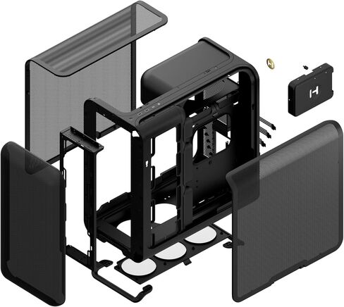 Hyte X50 Air - حافظة كمبيوتر ألعاب ATX Mid-Tower الحديثة الأداء - هيكل محسّن لتدفق الهواء العالي - لوحة شبكية صغيرة - زجاج صوتي مقسى - أسود داكن in Kuwait