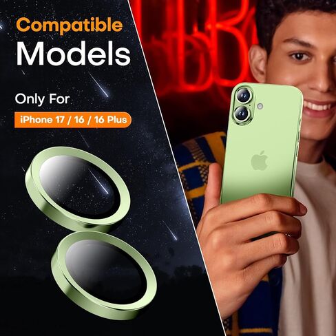 واقي عدسة الكاميرا لهاتف iPhone 17 Pro Max/17 Pro/16 Pro Max/16 Pro/15 Pro Max/15 Pro/14 Pro Max/14 Pro، غطاء كاميرا فردي معدني من الزجاج المقسى [مضاد للسقوط] جراب صديق للبيئة من التيتانيوم الأسود in Kuwait