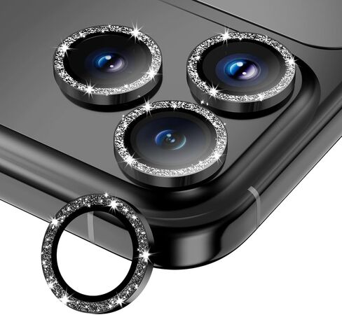 واقي عدسة الكاميرا لهاتف iPhone 17 Pro Max/17 Pro/16 Pro Max/16 Pro/15 Pro Max/15 Pro/14 Pro Max/14 Pro، غطاء كاميرا فردي معدني من الزجاج المقسى [مضاد للسقوط] جراب صديق للبيئة من التيتانيوم الأسود in Kuwait