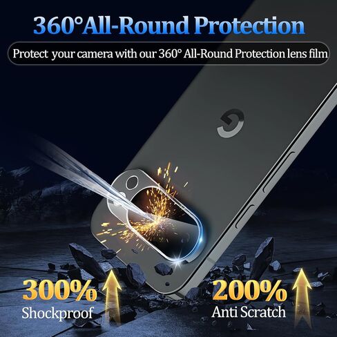 3 قطع من واقي عدسة الكاميرا لهاتف Google Pixel 10 Pro XL، زجاج مقسى، صلابة 9H، مضاد للخدش، صديق للحافظة [لا يؤثر على اللقطات الليلية] in Kuwait