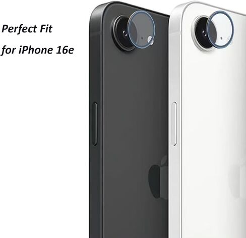 واقي عدسة الكاميرا لهاتف iPhone 16e 2025 من الزجاج المقسى، غطاء حلقي مصنوع من خليط معدني ثلاثي الأبعاد، لون أصلي مطابق تمامًا - عبوتين/أسود in Saudi Arabia