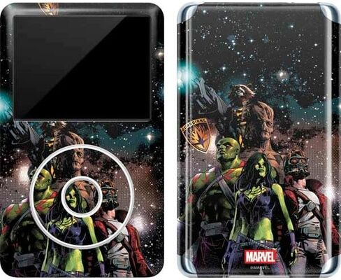 ملصق Skinit لمشغل MP3 متوافق مع iPod Classic (الجيل السادس) 80 جيجابايت - تصميم Marvel Guardians of The Galaxy Hero Squad المرخص رسميًا in Saudi Arabia