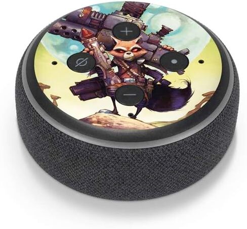 Skinit Decal Audio Skin Compatible with Amazon Echo Dot 3 - Officially Licensed Marvel Rocket Raccoon Armored Arsenal Design in Saudi Arabia