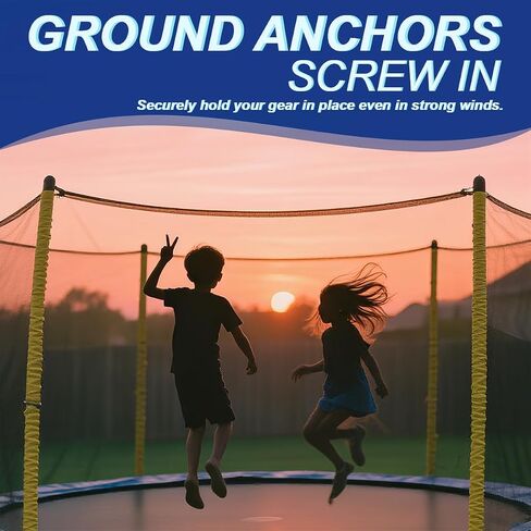 12 Inch Steel Screw in Tent Stakes,8 Pack Tent Stakes Heavy Duty,Ground Anchors Screw in,Trampoline Anchor Kit,Swing Set Anchors,Metal Threaded Camping Stakes with Hex Head Driver&Storage Bag in Saudi Arabia