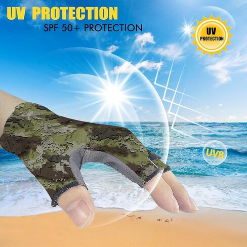 Fishing Gloves Shortened Wrist UPF50+ Sun Gloves Fingerless Lightweight Breathable Hiking Driving Kayaking Paddling in Saudi Arabia