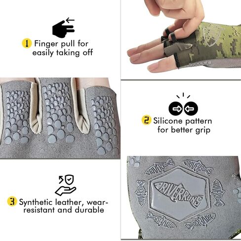 Fishing Gloves Shortened Wrist UPF50+ Sun Gloves Fingerless Lightweight Breathable Hiking Driving Kayaking Paddling in Saudi Arabia