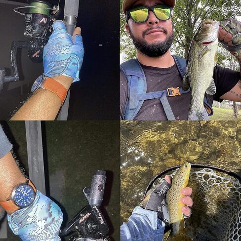 Fishing Gloves Shortened Wrist UPF50+ Sun Gloves Fingerless Lightweight Breathable Hiking Driving Kayaking Paddling in Saudi Arabia