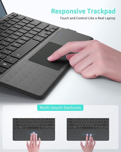 Surface Pro Keyboard, Wireless Type Cover for Microsoft Surface Pro 11/10/9/8/X 13 inch, Ultra-Slim Portable Magnetic Bluetooth Keyboard with 7 Color Backlit, Pen Holder, Trackpad in Saudi Arabia