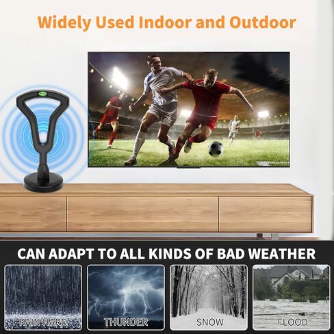 هوائي داخلي للتلفزيون الذكي 2025 HIDB، مناسب للاستقبال لمسافات طويلة لجميع القنوات المحلية، يدعم 4K 1080P، مع قاعدة مغناطيسية قوية لسهولة التركيب، كابل محوري بطول 16 قدم. in Kuwait