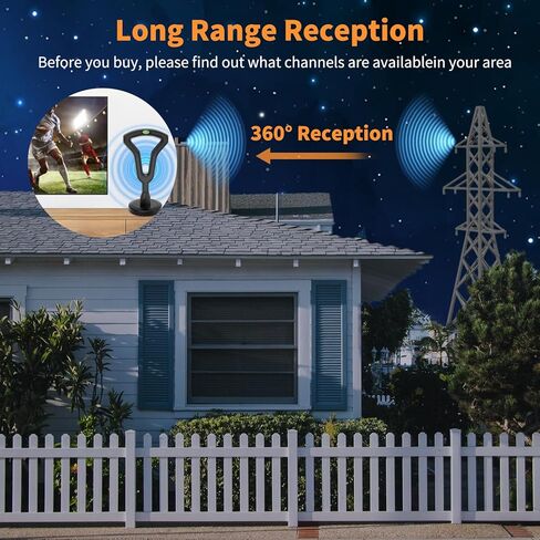 هوائي داخلي للتلفزيون الذكي 2025 HIDB، مناسب للاستقبال لمسافات طويلة لجميع القنوات المحلية، يدعم 4K 1080P، مع قاعدة مغناطيسية قوية لسهولة التركيب، كابل محوري بطول 16 قدم. in Kuwait