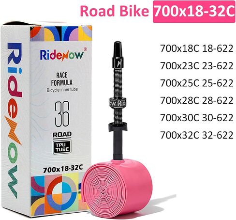 2 Pack Ridenow TPU Inner Tube 700C x 32-47C Gravel 65mm Black Metal Presta Valve with Detachable Brass Core (Include Repair Patch Kit) in Saudi Arabia