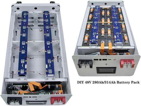 صندوق بطارية LiFePO4 DIY 48V 280Ah 15kwh 51.2V 314Ah 330Ah علبة معدنية من الحديد الليثيوم، مع 200A JK Bluetooth BMS وغيرها من الملحقات، للمركبات الترفيهية، خارج الشبكة، الطاقة الاحتياطية، عربة الجولف، التخزين المنزلي، البحرية in Saudi Arabia