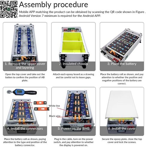 16KWh 48V LiFePO4 Battery Box DIY Energy Storage , Cabinet (Cells Excluded) | 51.2V 314Ah Lithium Iron Pack Metal Case,with 200A JK BMS and Other Accessories,for Off Grid,Backup Power,Home Storage in Kuwait