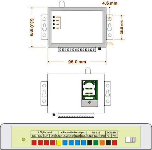 CWT5015 2DI 1AI 3DO 4g وحدة تحكم مودم Rtu عن بعد Io in Saudi Arabia