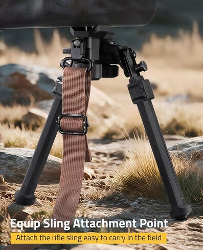CVLIFE Sling Stud Bipod for Rifle Bipod for Hunting Rifles Swivel Tiltable Foldable Adjustable Height for Shooting in Saudi Arabia