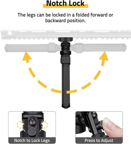 CVLIFE Picatinny Bipods للبنادق التكتيكية بندقية Bipod قابل للتعديل دوران 360 درجة الميل المحمولة Bipod قوي للصيد وإطلاق النار in Saudi Arabia