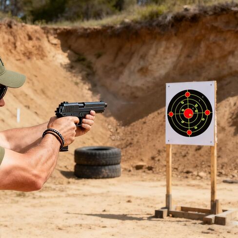 ملصقات أهداف رش أهداف الرماية مقاس 6 بوصات، 100 قطعة من الورق ذاتية اللصق لنطاق الرماية مع تعليقات تأثير صفراء فلورسنت لنطاق الرماية والرماية in Kuwait