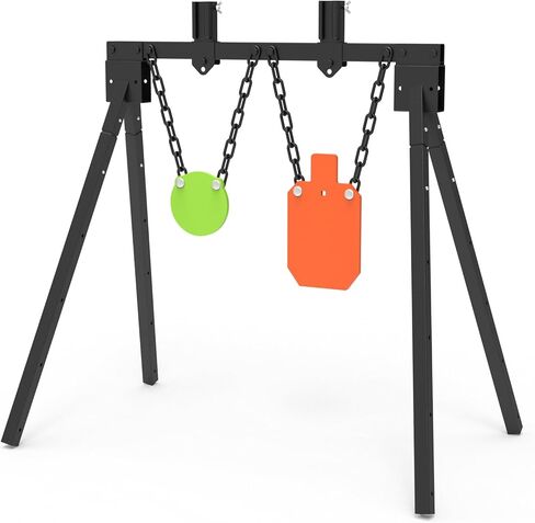 KNINE OUTDOORS AR500 هدف فولاذي لإطلاق النار، مجموعة نظام حامل الهدف، 3/8 بوصة سميكة 7 بوصة × 12 بوصة أهداف صورة ظلية، 3/8 بوصة سميكة 6 بوصة أهداف غونغ in Kuwait