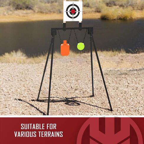 KNINE OUTDOORS AR500 هدف فولاذي لإطلاق النار، مجموعة نظام حامل الهدف، 3/8 بوصة سميكة 7 بوصة × 12 بوصة أهداف صورة ظلية، 3/8 بوصة سميكة 6 بوصة أهداف غونغ in Kuwait
