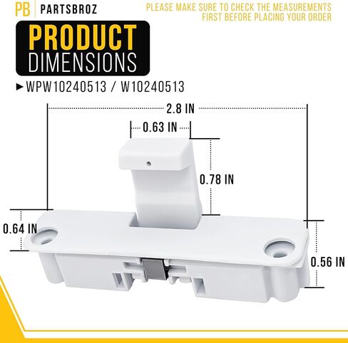 WPW10240513 W10240513 ضربة باب الغسالة [تتضمن نصائح DIY] من PartsBroz - أجزاء غسالة Whirlpool Kenmore Maytag المتوافقة - تحل محل AP6017583 PS11750882 - مناسبة تمامًا للغسالات ذات التحميل العلوي in Saudi Arabia