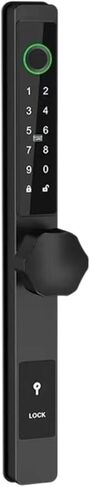 Intelligent Lock Ultra-Thin Aluminum Alloy Door Intelligent Digital Fingerprint Lock Waterproof with Key Round Handle TTLock APP (Color : Kit12) in Saudi Arabia