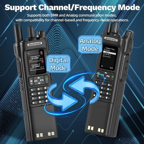 راديو BAOFENG DM32 DMR Radio10W راديو هام طويل المدى محمول باليد 3800 مللي أمبير في الساعة قابل لإعادة الشحن، راديو NOAA للطقس DM-32UV راديو ثنائي الاتجاه مع شحن USB-C، تردد النسخ لصيد معدات النجاة in Saudi Arabia