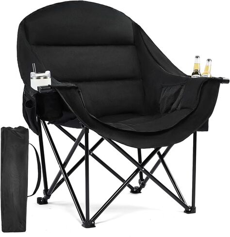 Heated Double Camping Chair - Heated Loveseat Chair for 2 Person Heavy Duty Oversized Padded Camping Couch for Adults Outdoor Sports Lawn Portable Folding Chairs in Saudi Arabia