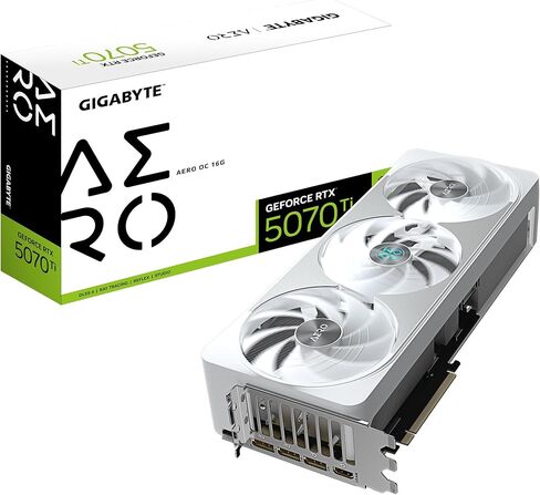 بطاقة رسومات Gigabyte GeForce RTX 5070 Ti AERO OC 16G - 16 جيجا GDDR7، 256 بت، PCI-E 5.0، 2588 ميجا هرتز، 3 x DP 2.1a، 1 x HDMI 2.1b، NVIDIA DLSS 4، GV-N507TAERO OC-16GD (متجدد) in Saudi Arabia