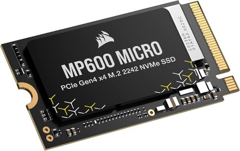 Corsair MP700 Micro 4TB PCIe 5.0 NVMe M.2 2242 SSD – Up to 9,400 MB/s Read, 8,100 MB/s Write – Gen5 Speed for Laptops & Mini PCs – Black in Saudi Arabia