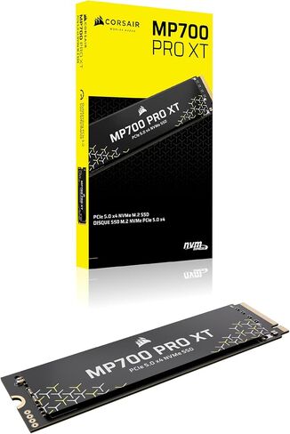 Corsair MP700 PRO XT 2TB PCIe 5.0 NVMe M.2 SSD - ما يصل إلى 14,900 ميجابايت/ثانية، سرعة Gen5، تخزين مباشر جاهز لأجهزة الكمبيوتر المخصصة للألعاب - أسود in Saudi Arabia