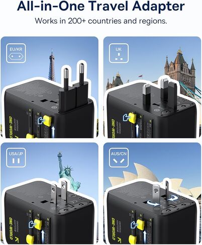 Baseus USB C Cable 100W 70W Universal Travel Adapter with Retractable Cable in Saudi Arabia