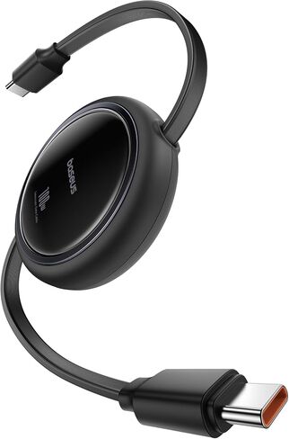 Baseus كابل شحن سريع USB C 5A قابل للسحب 100 واط، شاحن USB C 100 واط مع كابل مدمج قابل للسحب in Saudi Arabia