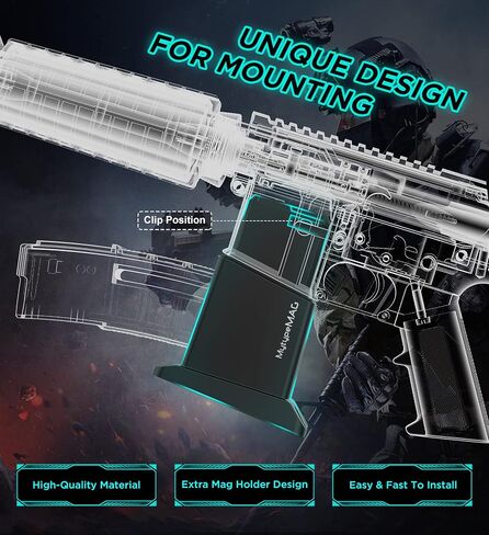 Gun Wall Mount with Universal Mag Holder for 223/5.56 Rifle, Vertical AR Wall Mount Display with Solid PA Material Afford 300Lbs of Holding Strength, AR Mags Storage Rack in Kuwait