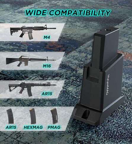 Gun Wall Mount with Universal Mag Holder for 223/5.56 Rifle, Vertical AR Wall Mount Display with Solid PA Material Afford 300Lbs of Holding Strength, AR Mags Storage Rack in Kuwait