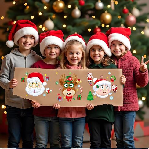 JOYIN 45 Pcs Christmas Make A Face Sticker, Xmas Stickers Make Your Own Arts & Crafts with Santa Santa, Gnome, Reindeer, Snowman,Christmas Mix & Match Gifts for Kids School Activities Party Supplies in Saudi Arabia