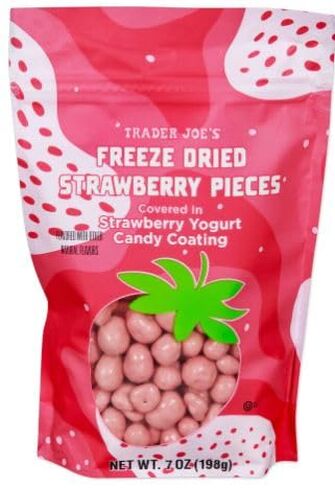 2-Pack Trader Joe's Freeze Dried Strawberry Pieces with Strawberry Yogurt Candy Coating, 7 oz (Pack of 2) in Kuwait