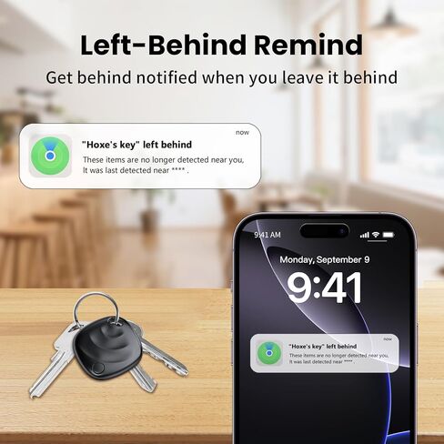 علامات تعقب الهواء - 4 عبوات، جهاز تعقب بلوتوث ذكي يعمل مع Apple Find My (iOS فقط)، علامة تتبع مع حبل قصير، مكتشف العناصر للأمتعة، المفاتيح، حقائب السفر، بطارية قابلة للاستبدال (ليس لأجهزة Android) in Kuwait