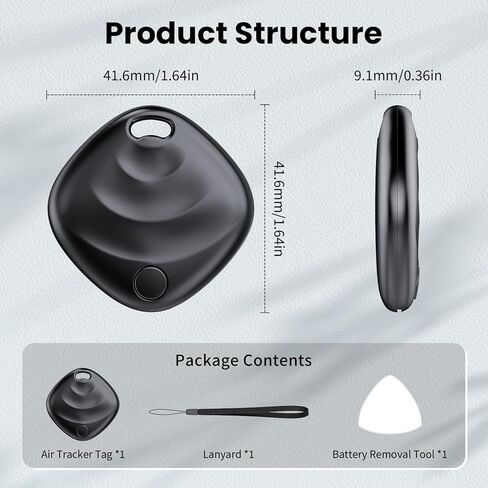 علامات تعقب الهواء - 4 عبوات، جهاز تعقب بلوتوث ذكي يعمل مع Apple Find My (iOS فقط)، علامة تتبع مع حبل قصير، مكتشف العناصر للأمتعة، المفاتيح، حقائب السفر، بطارية قابلة للاستبدال (ليس لأجهزة Android) in Kuwait