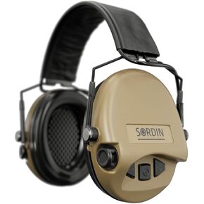 أغطية أذن رفيعة من Sordin MIL AUX - واقيات أذن عسكرية نشطة وإلكترونية مع عصابة رأس جلدية - أغطية أذن تكتيكية in Kuwait
