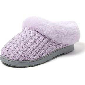 Dearfoams Women's Memory Foam Cozy Soft House Slippers Gifts for Women Hannah Knit Clog House Shoes in Kuwait