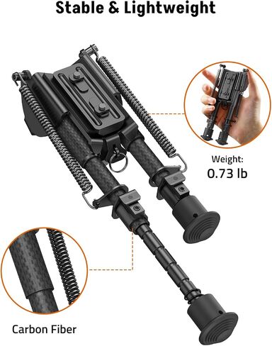 MidTen حبال مسمار Bipod للبنادق bipod لـ M-Rail bipod مع محول M-Rail 6-9 بوصة من الألومنيوم وألياف الكربون in Kuwait