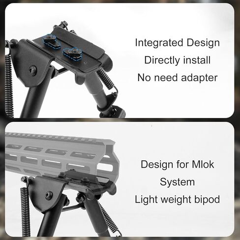 Besrilien Rifle Bipod 6-9 بوصات متوافقة مع Mlok Bipods للبنادق خفيفة الوزن Bipod متكاملة للصيد والرماية in Kuwait